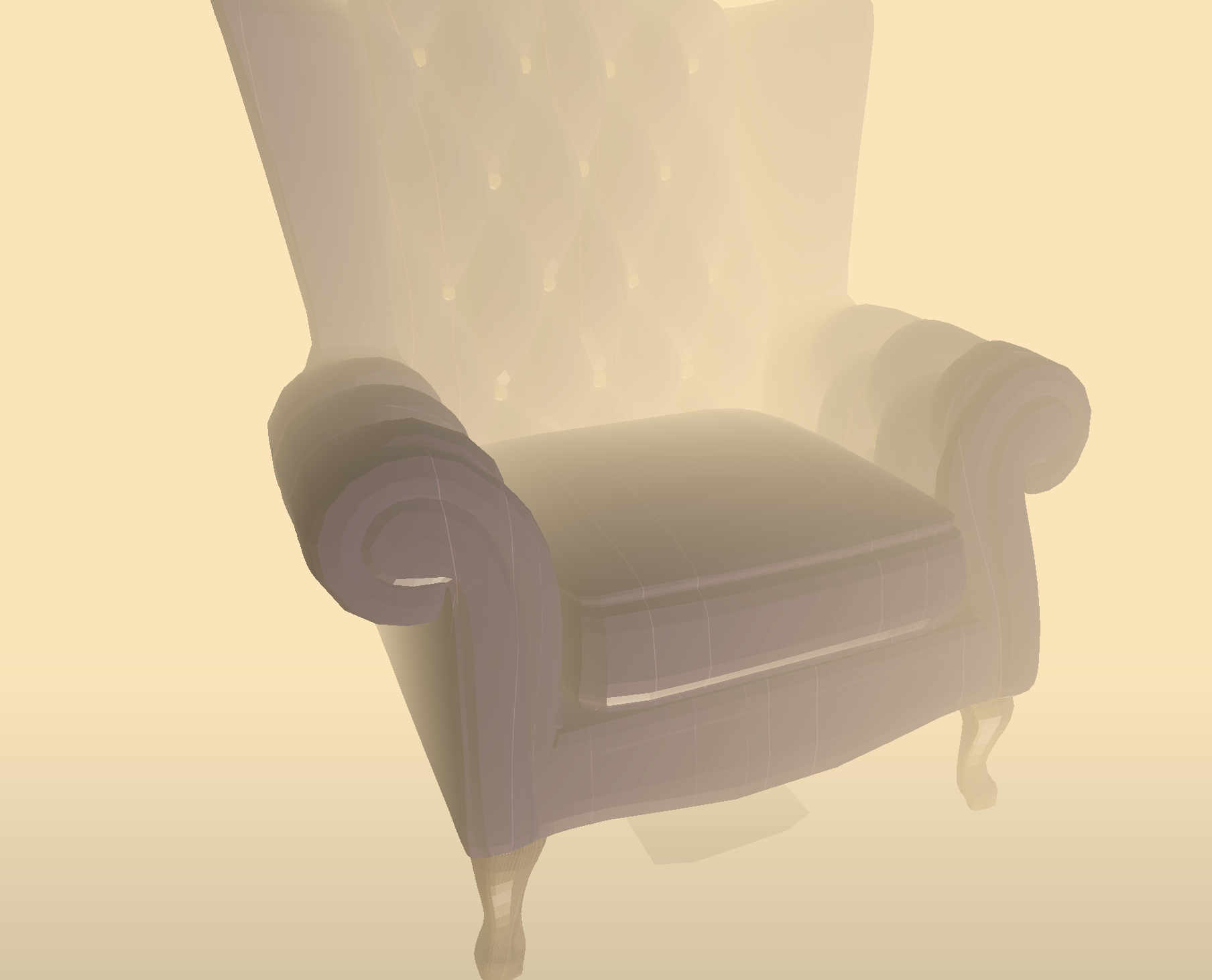 An armchair in yellow fog