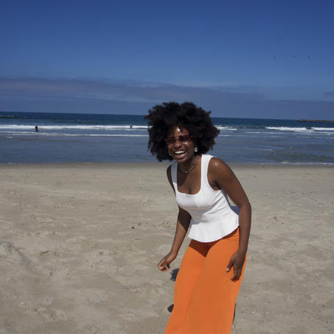 Ruva Chigwedere on the beach