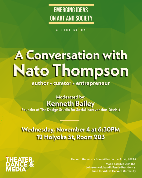 Poster for A Conversation with Nato Thompson on November 4
